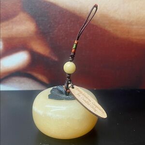Orange Jade Persimmon Shape Good Fortune Paperweight